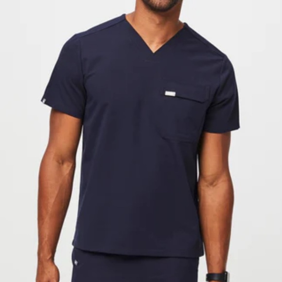 Figs Leon Cargo Pocket Scrub Top Men’s XXL Navy Blue Medical Dental Shirt.  24 - Picture 1 of 5